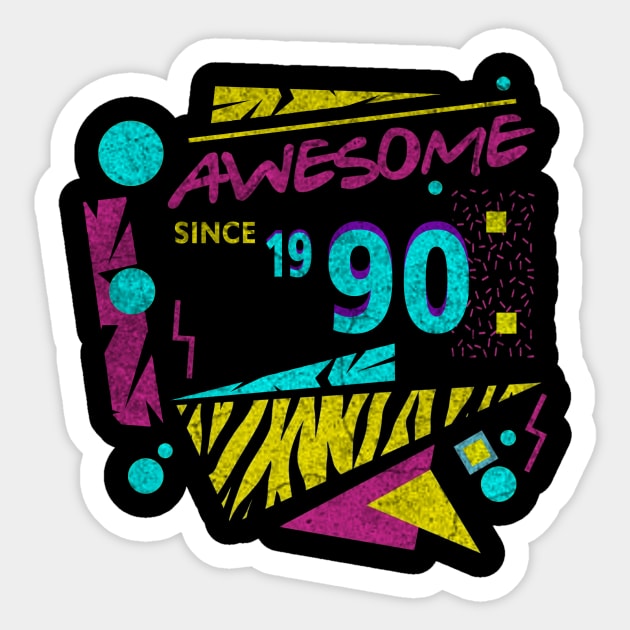 Awesome Since 1990-90’s Birthday Celebration, 41st Birthday Sticker by ysmnlettering